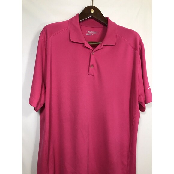 Nike Golf Tour Performance Solid Pink Dri-Fit Polo Shirt Men's XL - Picture 3 of 6